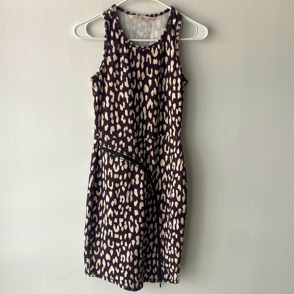 RACHEL Rachel Roy dress. Leopard print. Front asymmetrical zipper. Size S.